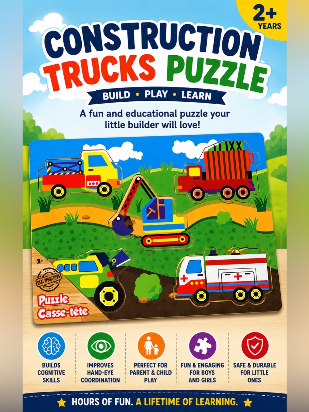 Greenbriar International Construction Trucks Puzzle